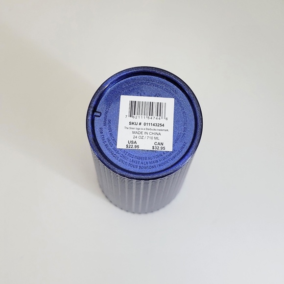 Starbucks 2023 Blueberry Glitter Pearl Grid Tumbler 24 oz Venti Cup NO STRAW - Picture 4 of 4